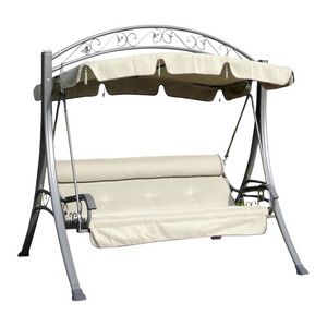 Quality Outdoor Three Seat Patio Garden Swing Chair with Cushion and Steel Frame