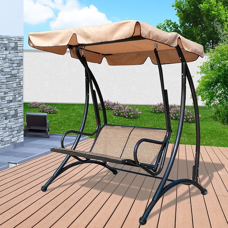 3 Seater Outdoor Ajustable Canopy Swing chair  Garden Swing  Patio Loveseat Bench For Deck Balcony Courtyard