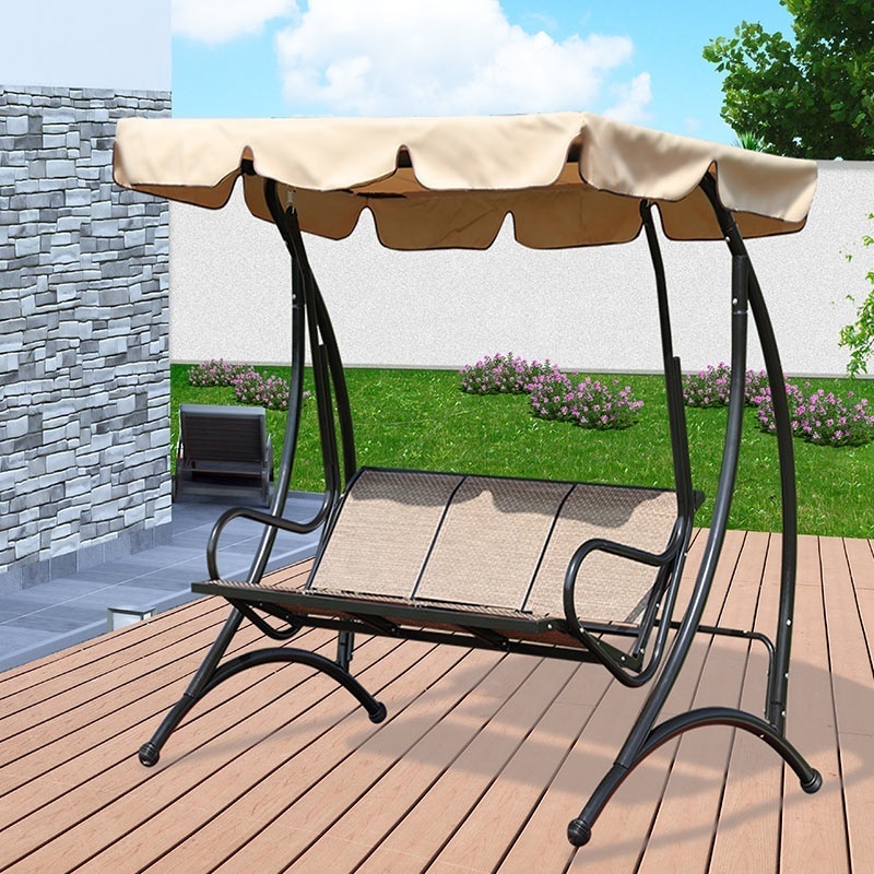 3 Seater Outdoor Ajustable Canopy Swing chair  Garden Swing  Patio Loveseat Bench For Deck Balcony Courtyard