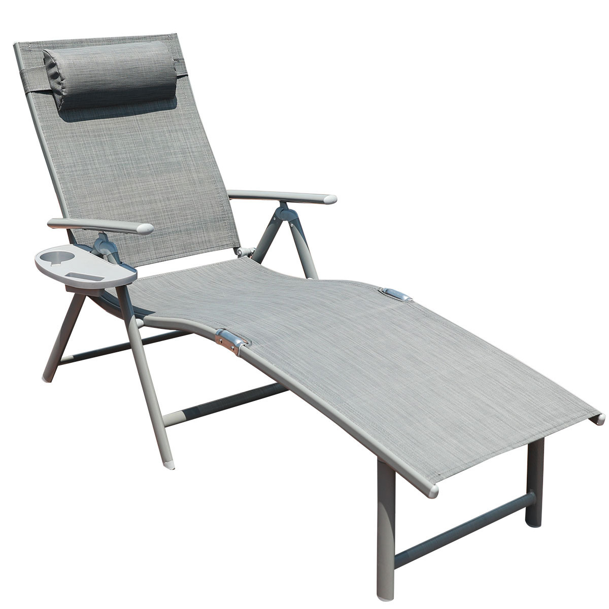 Latest aluminum outdoor patio chaise lounge chair  sun lounger for hotel  Deck Beach Yard Swimming Pool with cushion