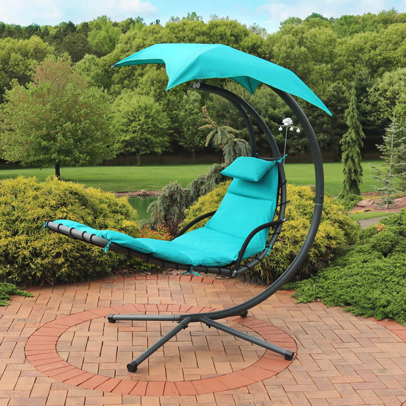 Outdoor patio garden  hanging lounge swing  chair  for backyard  patio with pillow removable canopy stand