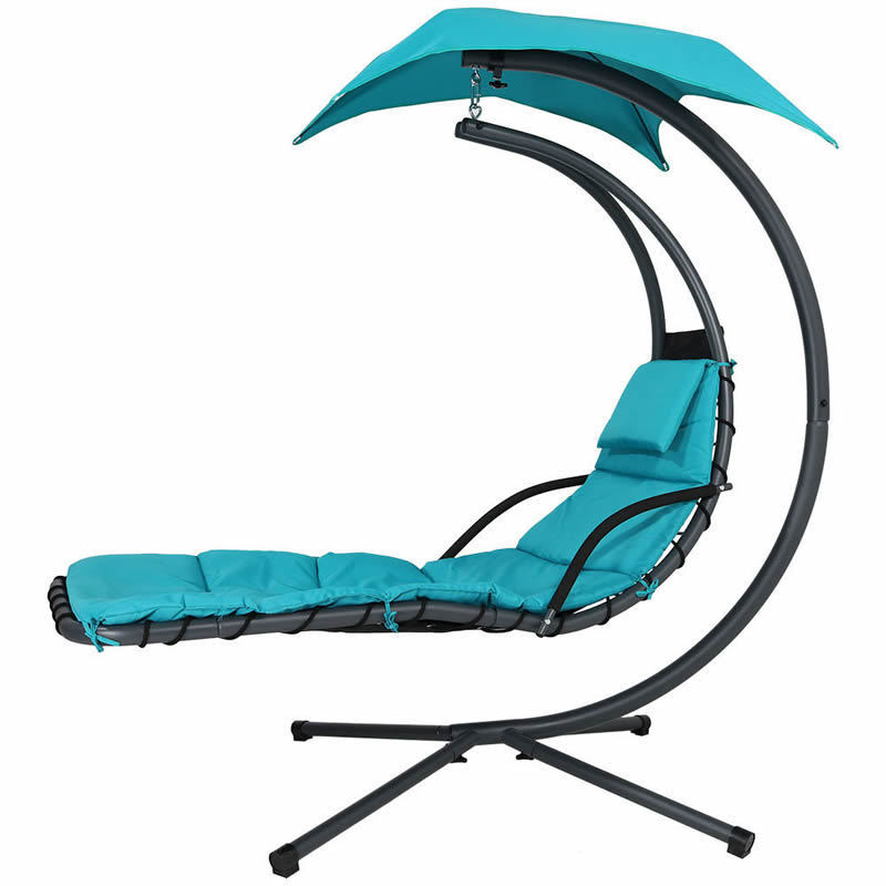 Outdoor patio garden  hanging lounge swing  chair  for backyard  patio with pillow removable canopy stand