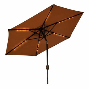 outdoor solar umbrella waterproof garden beach patio led umbrella parasol aluminum umbrellas