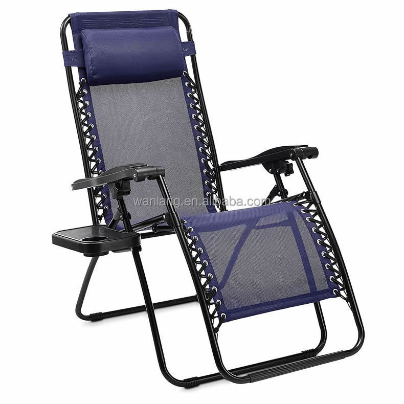 Backyard  Outdoor Oversized Zero Gravity Reclining Lounge Chairs With Folding Sun Shade