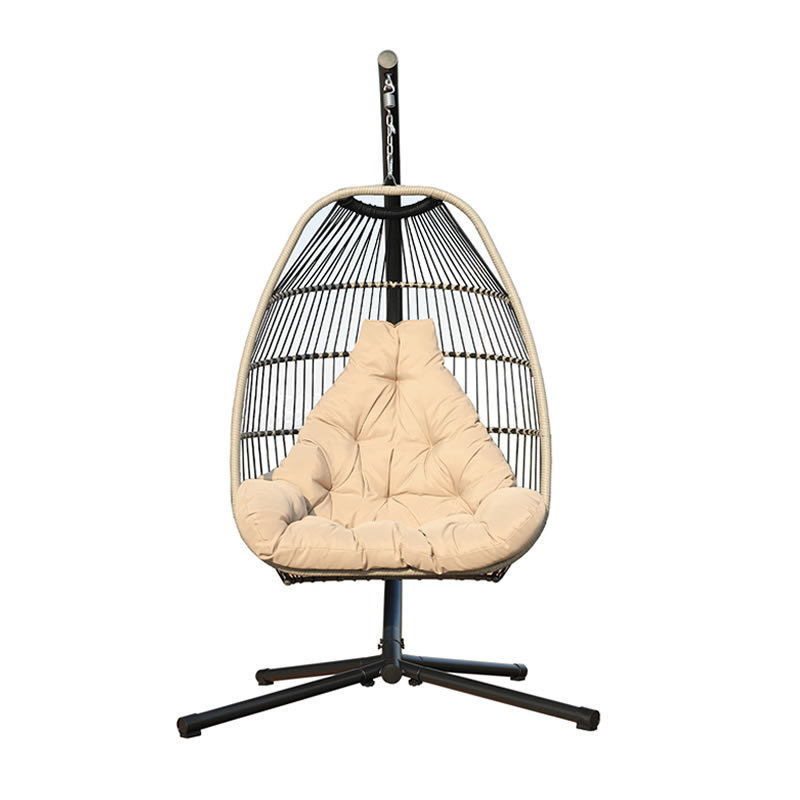 Wholesale wicker rattan swing seat modern high quality egg swing chair hot selling Hanging swing chair with metal stand