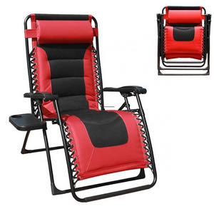 Foldable Zero Gravity Lawn Chair Outdoor Reclining Patio Padded with Adjustable Headrest and Cup Holder