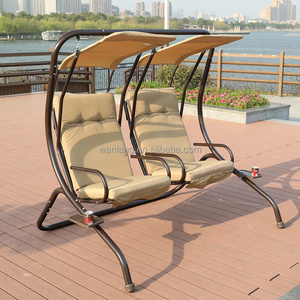 Comfortable Modern Design Outdoor 2 seater Hanging Swing Chair Park Garden patio swings with Canopy and Stand