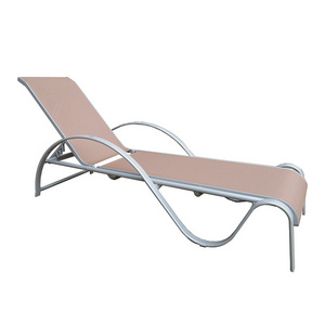 Aluminium Baroque Chaise Lounge Sling Waterproof Garden Pool Beach Sun Lounger