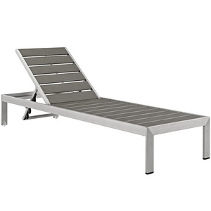 Aluminum Plastic Wood Outdoor Patio Chaise Lounge Chair Swimming Pool Chair Beach Sun Bed