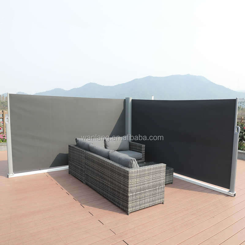 Retractable Side Awning Aluminum Rust-Proof Outdoor Privacy Screen  Folding Room Divider Wind Screen