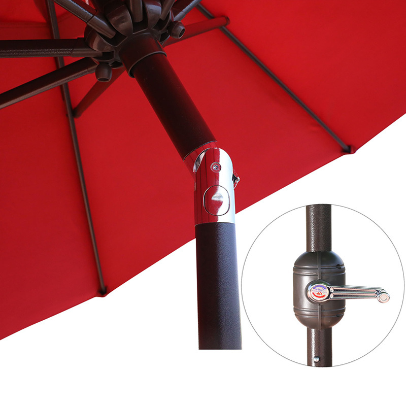 Outdoor Patio Umbrella Market Table Umbrellas 8 Sturdy Ribs UV Protection Waterproof with Push Button Tilt and Crank