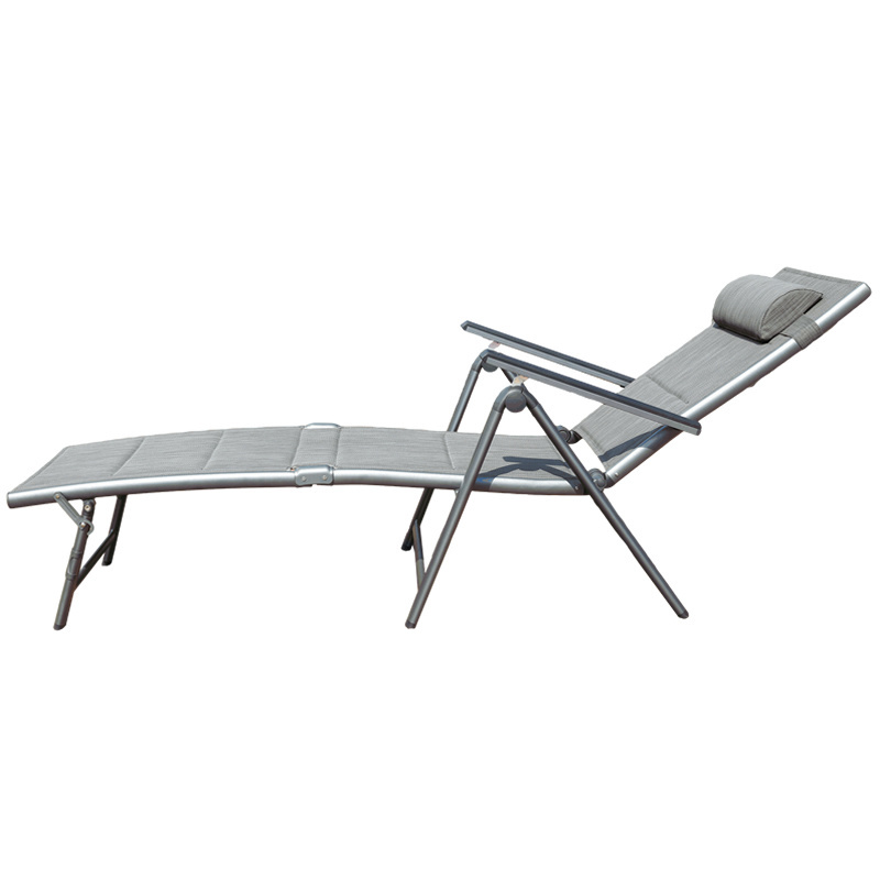 All Weather Luxury Aluminum  Portable Sun Chair 7 Positions Adjustable Daybed Outdoor Folding Chair