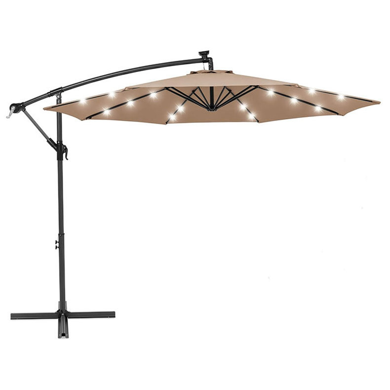 Heavy Duty Outdoor Furniture Patio Umbrella Easy To Open Poolside Offest Hanging Umbrella Parasol With Crank Handle