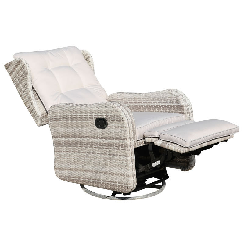 Luxury Outdoor Adjustable Recliner Footrest  Garden Furniture From Rattan Garden Sofas  Rattan Chair With Clamping Cylinder,