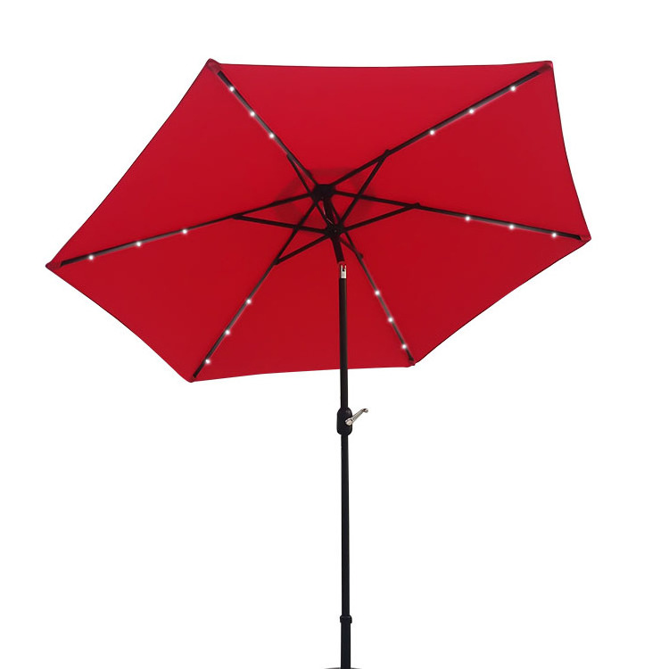 outdoor solar umbrella waterproof garden beach patio led umbrella parasol aluminum umbrellas