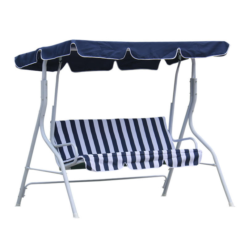 Patio Porch Swing Chair with Canopy Outdoor Lounge 3-Person Seat Hang Bench Hammock