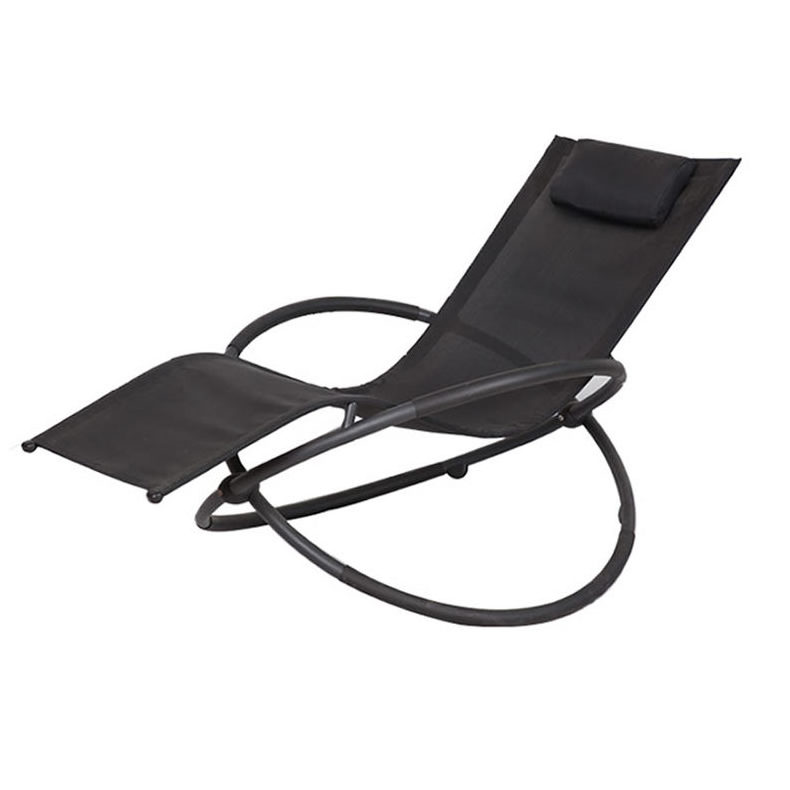 Zero Gravity Rocking Chair Patio Chaise Outdoor Round Shape Chair for Yard and Patio Removable Headrest