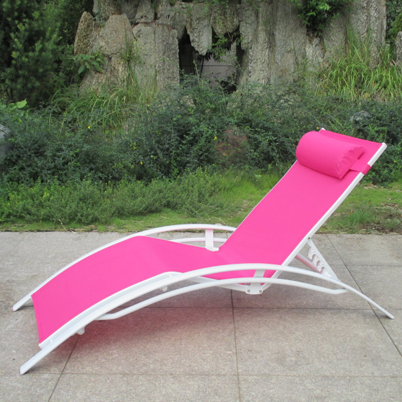 Factory Direct Sale Outdoor Sun Lounger Multi color Patio Swimming Pool Chair Backrest Adjustable Aluminum Beach Sunbed