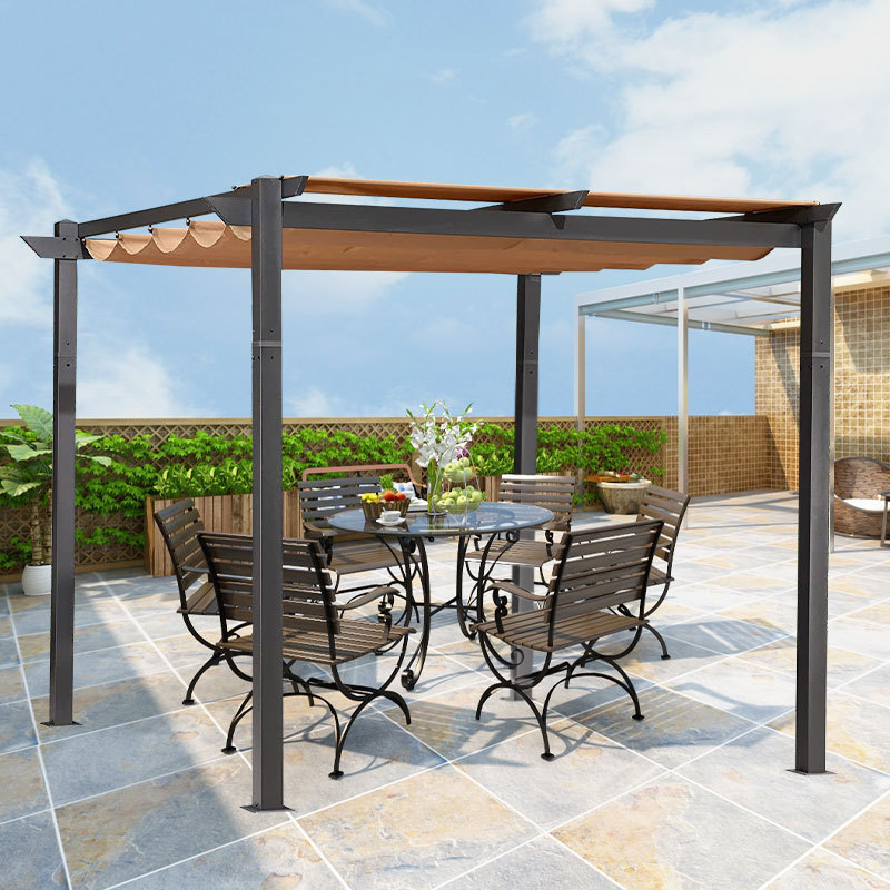 Backyard Pergola Retractable Shade Cover Replacement Canopy Sliding Wave Shade Sail for Awning Patio Deck Yard