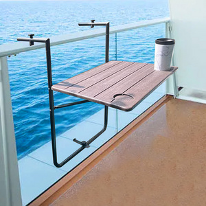 Outdoor Boating Garden Patio Railing Hanging Balcony Folding Balcony Hanging Table Portable Folding Table