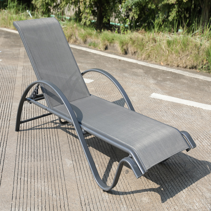 Outdoor aluminium pool side lounge chair beach sun lounger chair patio chaise lounge