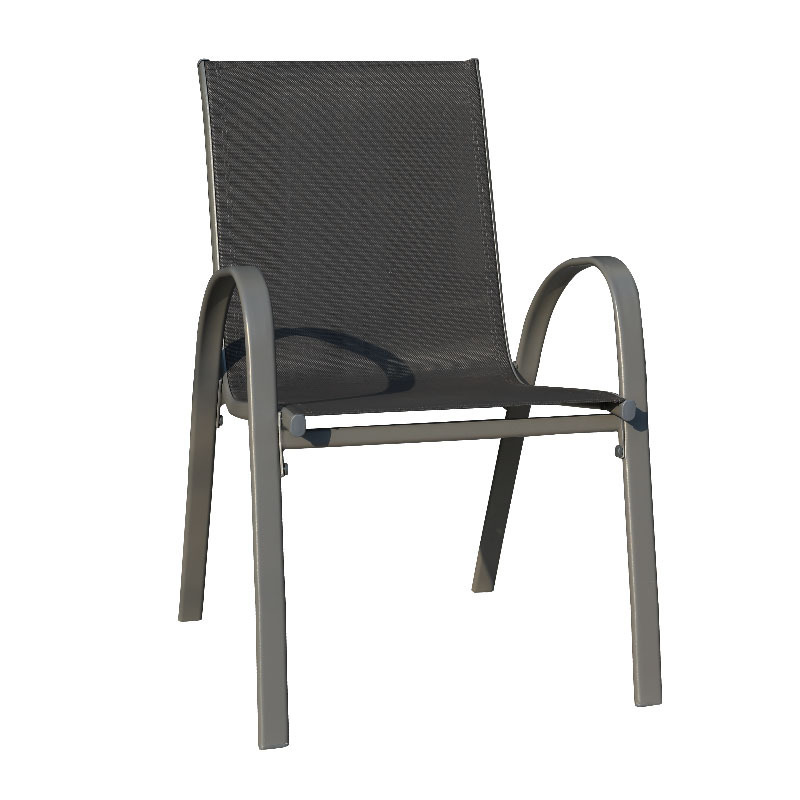 Well-designed Metal Bistro Chair Knock Down Dining Chairs Stackable Outdoor Sling Reclining Chair for Patio Restaurant Trattoria