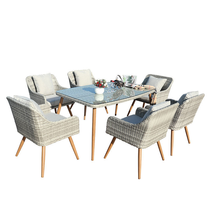 New Design Modern Furniture Europe Popular Outdoor Table and Chairs Rattan Living Room Furniture Garden Dining Set for Patio