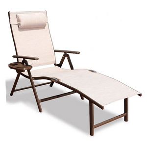 High quality outdoor chaise lounge chair aluminum sun loungers pool sun bed leisure beach chair