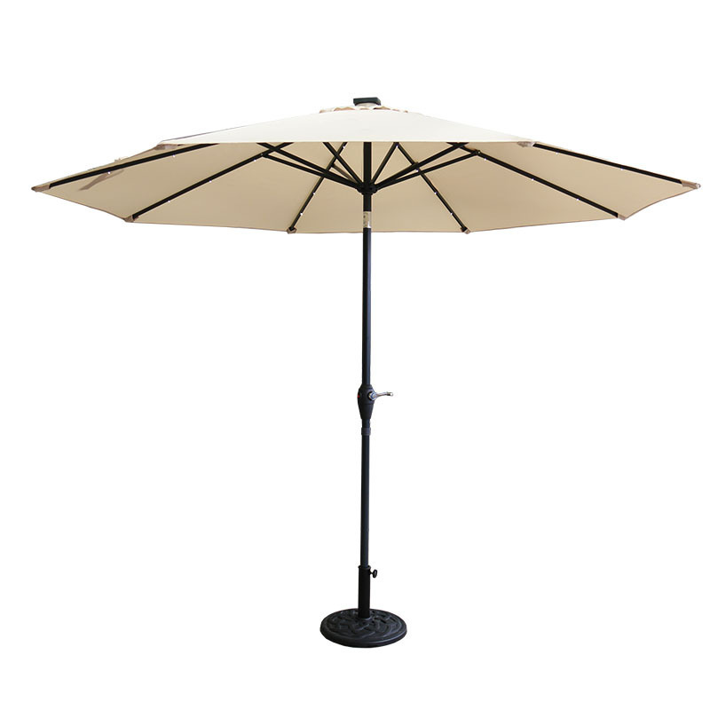 outdoor solar umbrella waterproof garden beach patio led umbrella parasol aluminum umbrellas