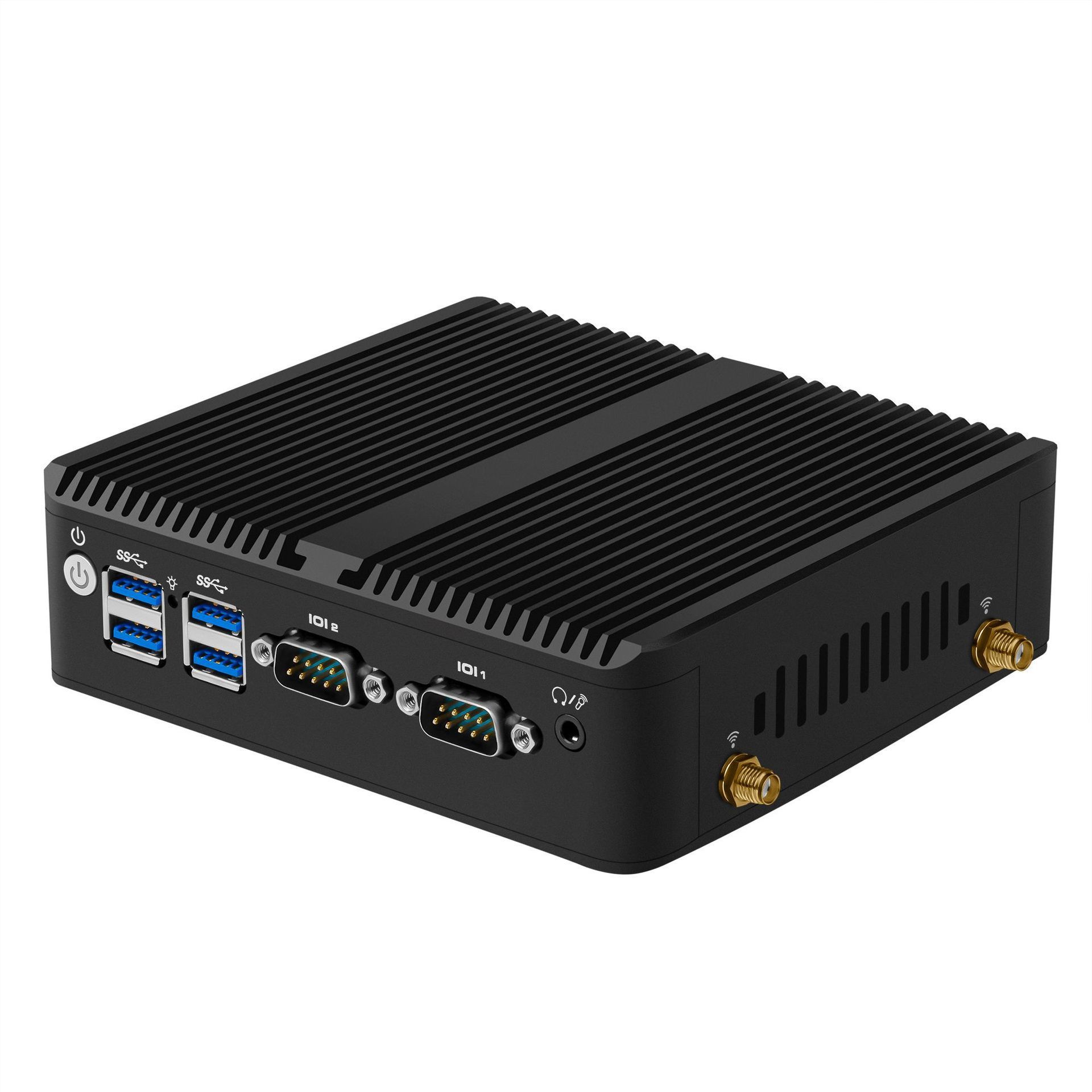 WANLAN Linux Industrial Box PC J6412 WiFi LTE configured with 8GB RAM DDR4 64GB SSD Fanless Industrial Computer