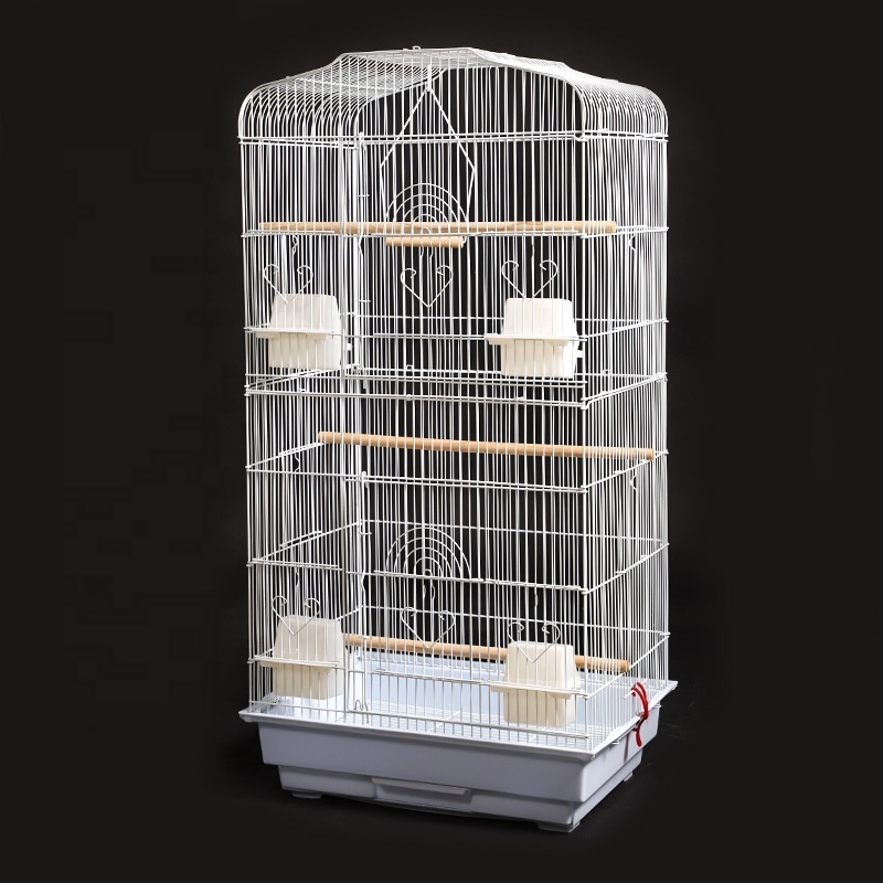 Europe Style Hight Quality 90cm Large Round White Bird Cage with Dome