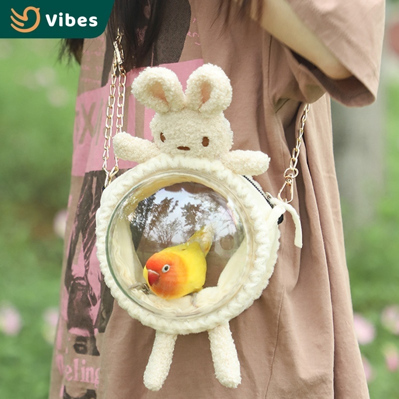 Fashionable Portable Travel Small Pet Backpack Carrier Hamster Bag Bird Parrot Transport Boxes Bag 1 Piece With Metal Chain