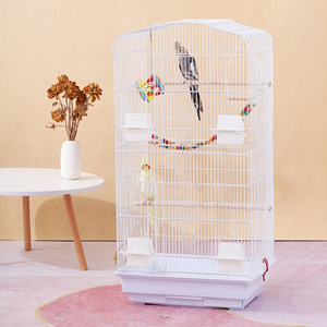 Europe Style Hight Quality 90cm Large Round White Bird Cage with Dome