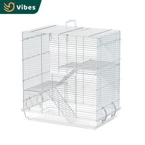 Large Space 3 Layers Metal Plastic Guinea Pig Cage 47*30*50cm Carno Big See Through Hamster Cage