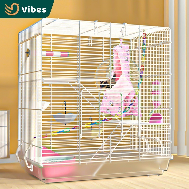 Large Space 3 Layers Metal Plastic Guinea Pig Cage 47*30*50cm Carno Big See Through Hamster Cage