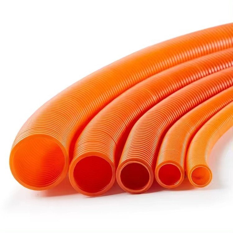 Customized Flexible PTFE Plastic Corrugated Hose Bellows Tube Pipe Convoluted Tubing