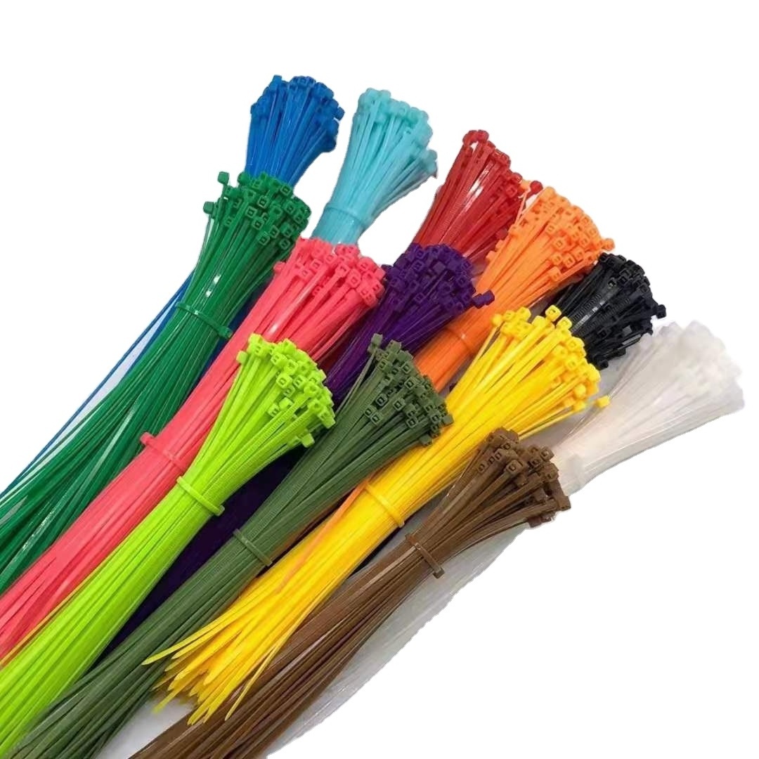 Good price self-locking multicolor nylon cable tie strong standard plastic zip ties wraps