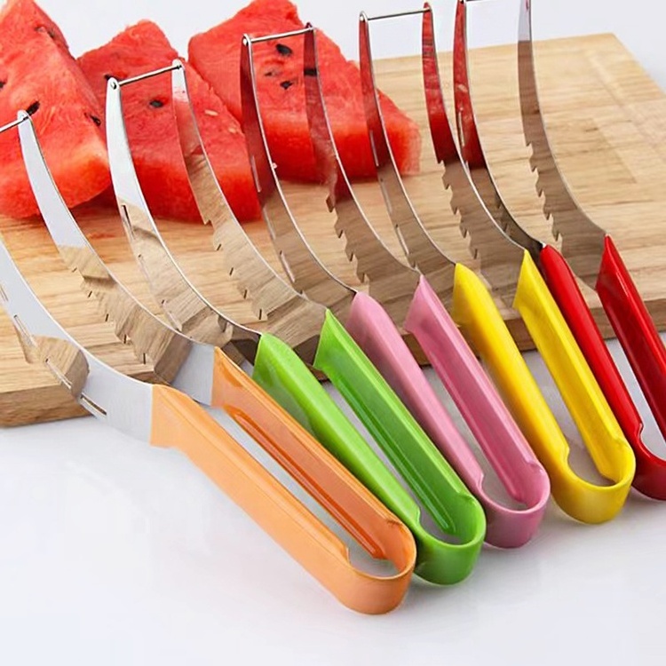 Stainless Steel Watermelon Slicer Cutter Multi-functional Cantaloupe Watermelon Slicer Knife Fruit Tools