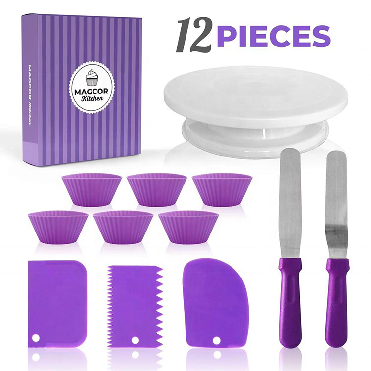 Baking Accessories 60pcs set Stainless Steel Cake Nozzle Turntable for Cake Decorating Supplies