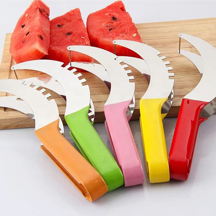 Stainless Steel Watermelon Slicer Cutter Multi-functional Cantaloupe Watermelon Slicer Knife Fruit Tools