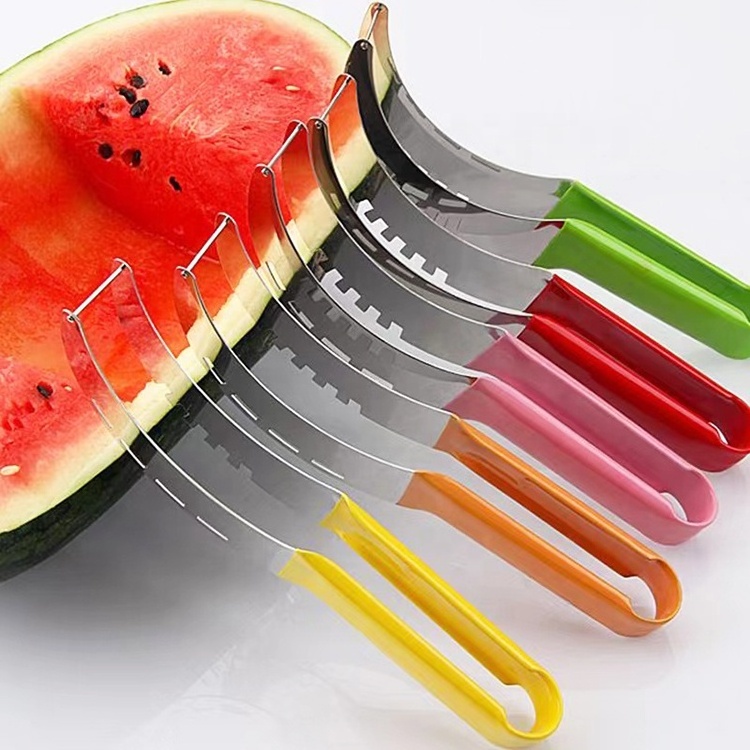 Stainless Steel Watermelon Slicer Cutter Multi-functional Cantaloupe Watermelon Slicer Knife Fruit Tools