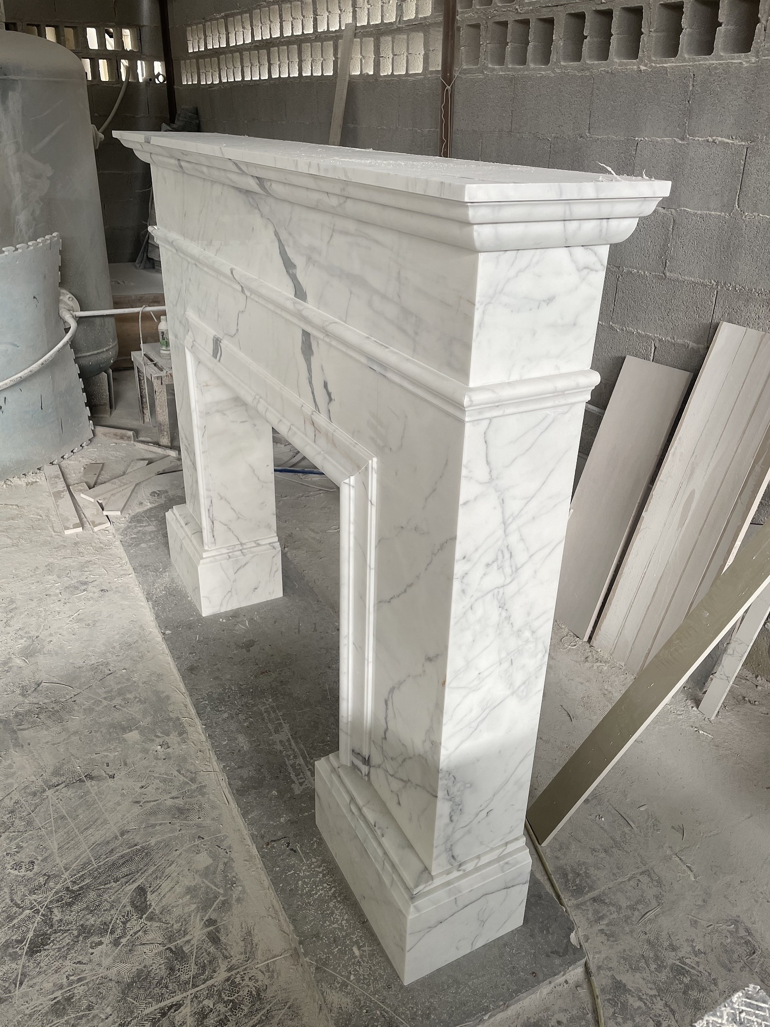 Calacatta White Marble Fireplace Mantel Decorative Home Marble Mantle Surround For Sale