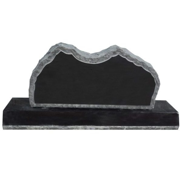 Shanxi Polished Granite Black Marble Memorial Grave Stone Double Butterfly Headstone