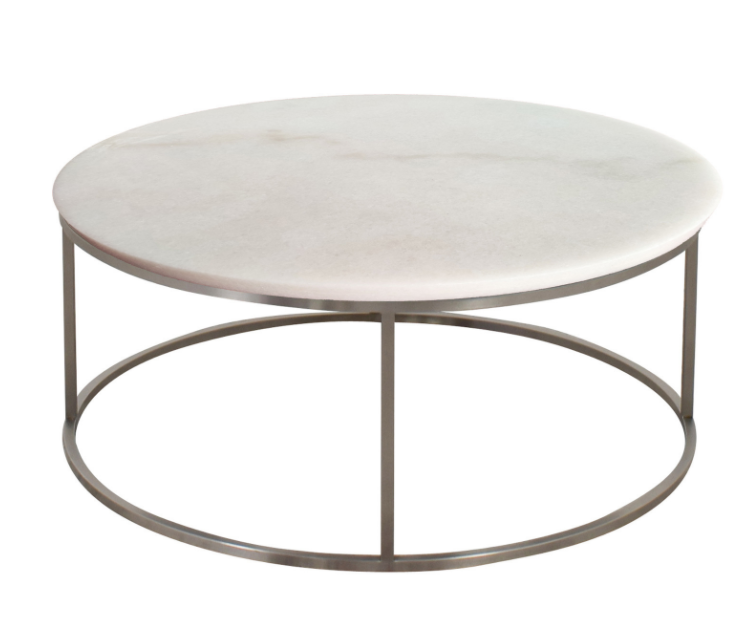 Custom Nordic White Marble And Gold Metal Pedestal Stand, Round White Marble Coffee Table A Manger