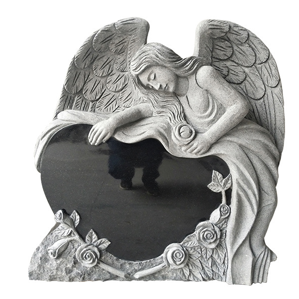 Granite Mini Tombstone And Monument Custom Marble Gray Angel Headstone From China