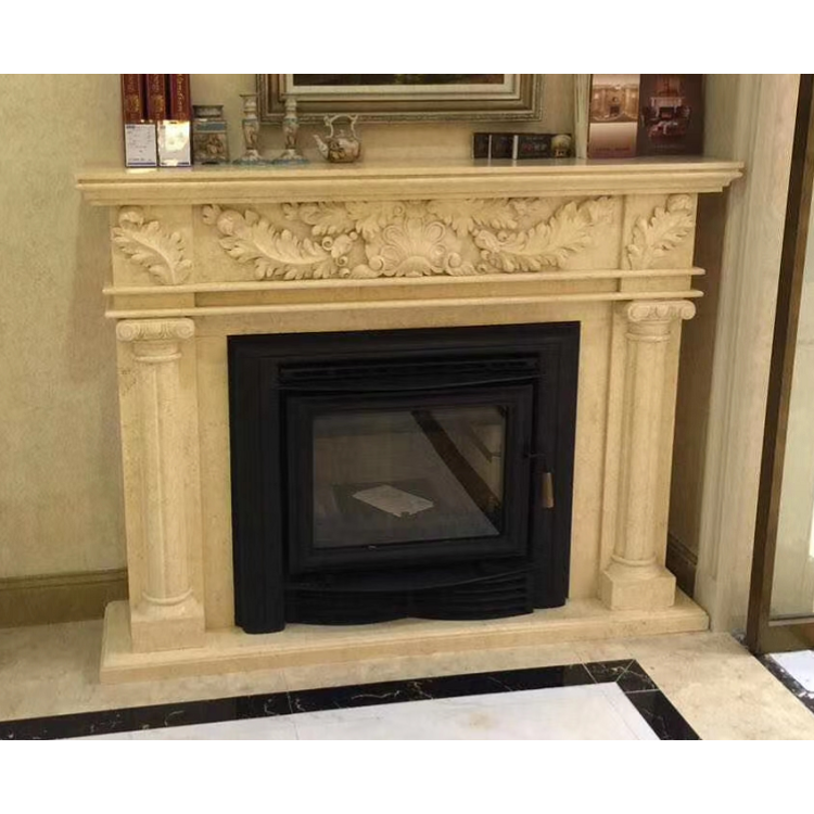 Prefab White Granite Luxury Marble Artificial Victorian Mantel Style Fireplace