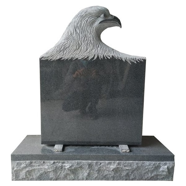 American Graveyard Stone Carve Portrait Gravestone Headstone With Eagle