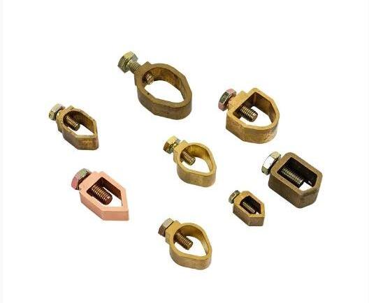 Copper earth rod clamp