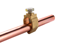 Copper earth rod clamp