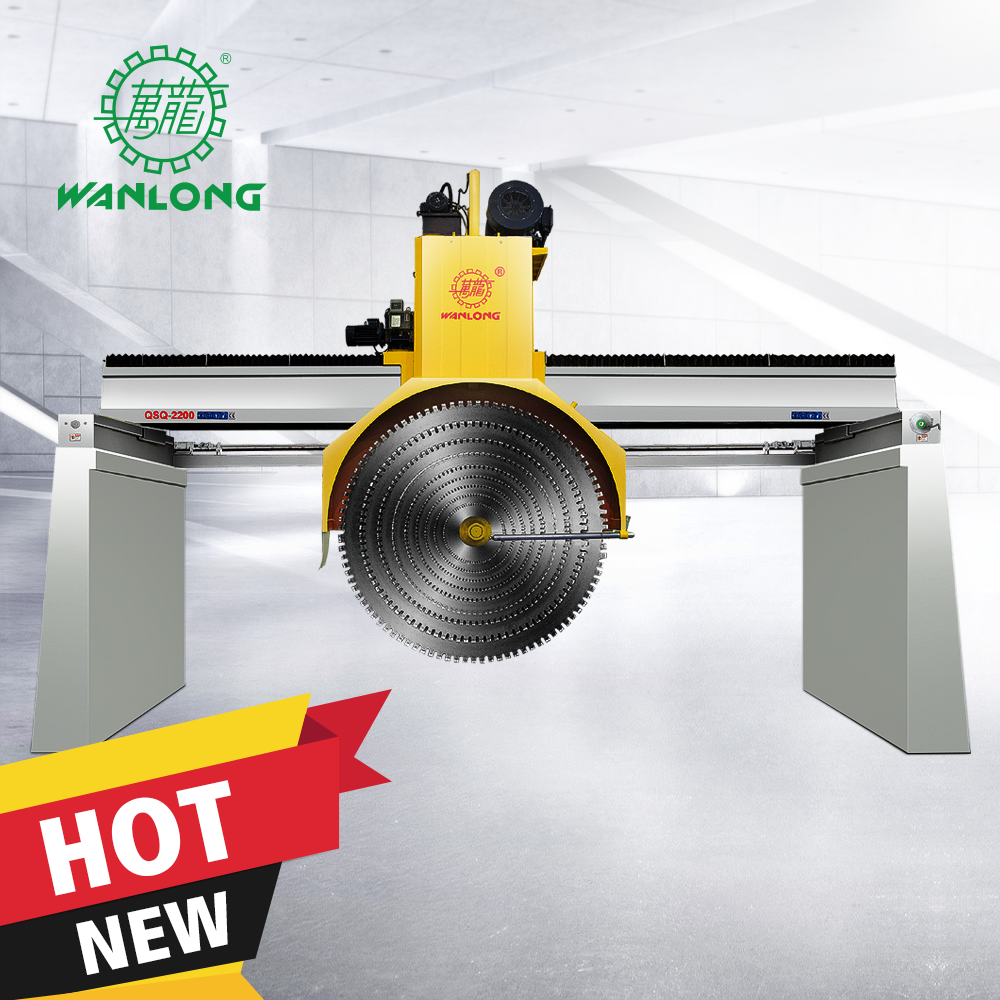 WanLong Machinery QSQ-2200 bridge block cutter Multi-blade Stone Cutting Machine marble cutter for granite marble